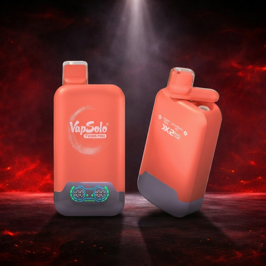 VapSolo Twins Pro 50K - vaper con nicotina Cherry Cola y Juicy Peach Ice